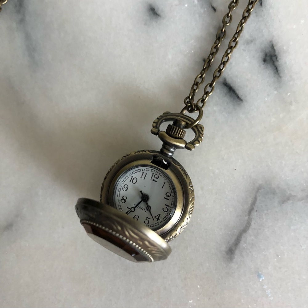 Quartz Pocket Watch Necklace